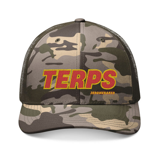 Camouflage Trucker Hat with 'TERPS' Embroidery - Perfect for Outdoor Adventures